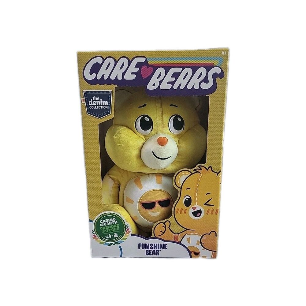Care Bears Denim Collection Funshine Bear Plush Yellow NIB Brand New 2023